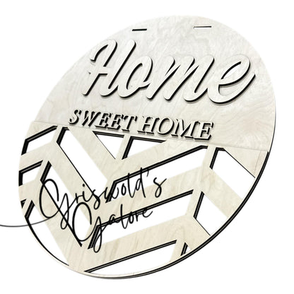 DIY Home Sweet Home Chevron Door hanger, Unfinished Wooden Door Hanger: Unfinished,3-D Chevron Home Sweet Home, Paint Party