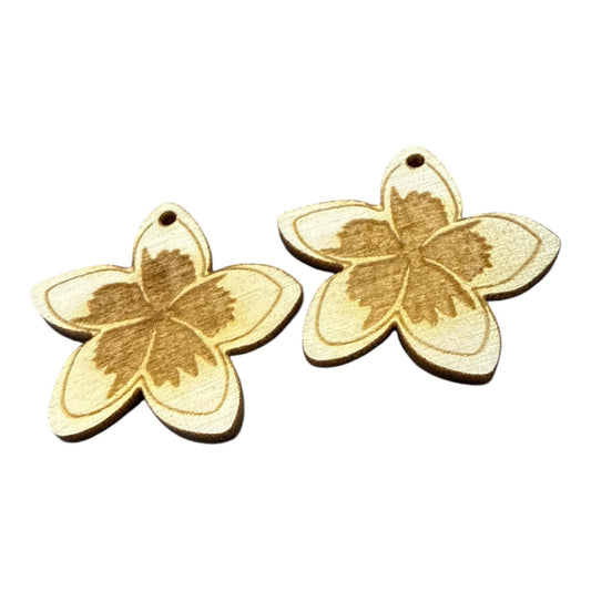DIY Plumeria Wooden Earrings: Unfinished Craft Blanks, Flowers bundle, Singles