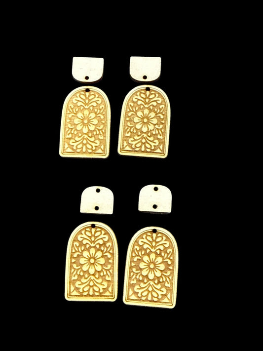 DIY Moroccan Wooden Earrings: Unfinished Craft Blanks, Flowers bundle, Singles