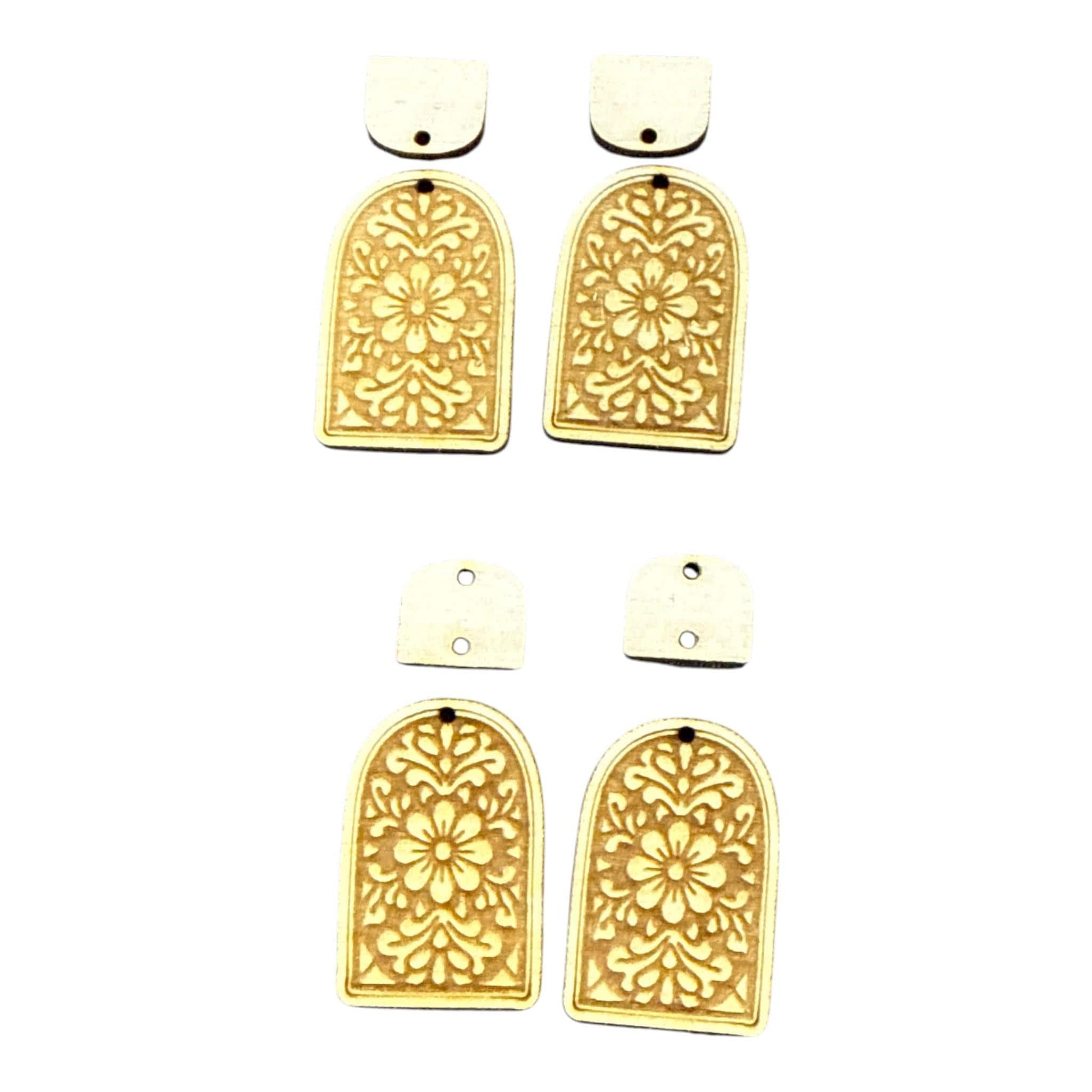 DIY Moroccan Wooden Earrings: Unfinished Craft Blanks, Flowers bundle, Singles