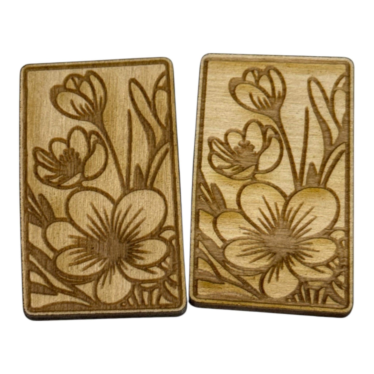 DIY Floral Hair Clip and Earrings, 2" and 4" Claw Clip, Floral Earrings: Unfinished Wood Laser Cut Blank, Floral Earrings