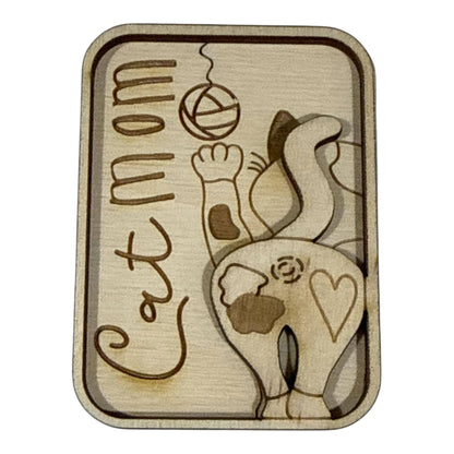 DIY Cat Mom Magnet Set, Pet Magnet Unfinished, Everyday Cat Mom, Fridge Magnets DIY, Unfinished