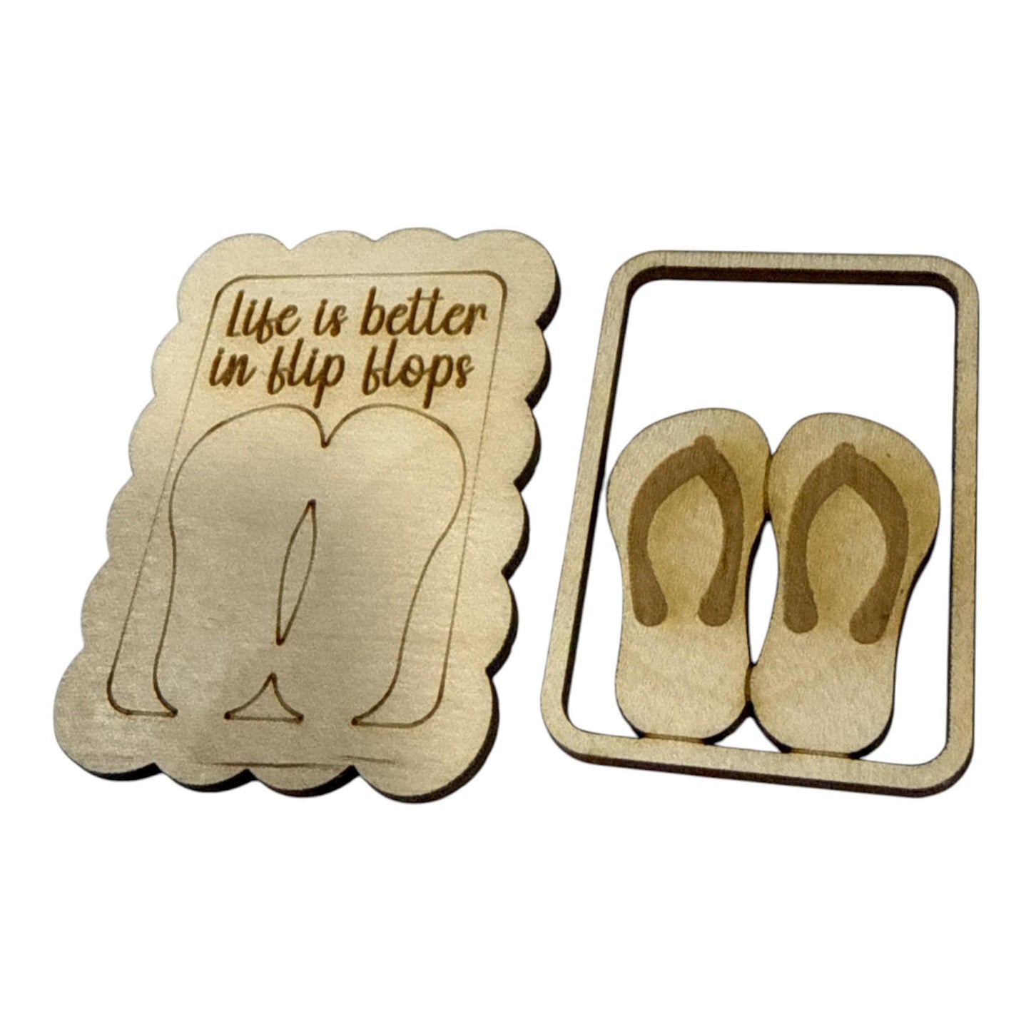 DIY Life is Better with Flip Flops Magnet Set, Summer Magnet Unfinished, Flip Flop, Fridge Magnets DIY, Unfinished
