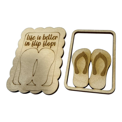 DIY Life is Better with Flip Flops Magnet Set, Summer Magnet Unfinished, Flip Flop, Fridge Magnets DIY, Unfinished