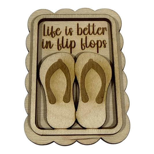 DIY Life is Better with Flip Flops Magnet Set, Summer Magnet Unfinished, Flip Flop, Fridge Magnets DIY, Unfinished