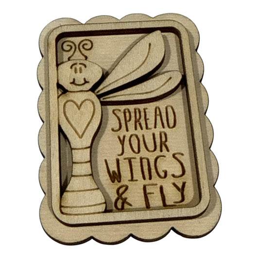 DIY Spread your wings & Fly Magnet, Spread your wings Magnet Unfinished, Everyday Fridge Magnets DIY, Unfinished