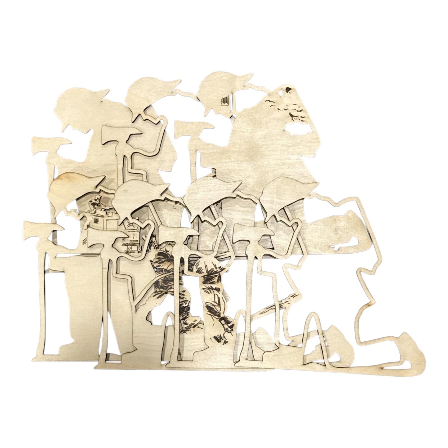 DIY Firefighter Multi Layered, Unfinished 3D Fireman, Wood DIY, Shelf Sitter, Fire and Rescue