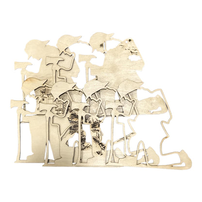 DIY Firefighter Multi Layered, Unfinished 3D Fireman, Wood DIY, Shelf Sitter, Fire and Rescue