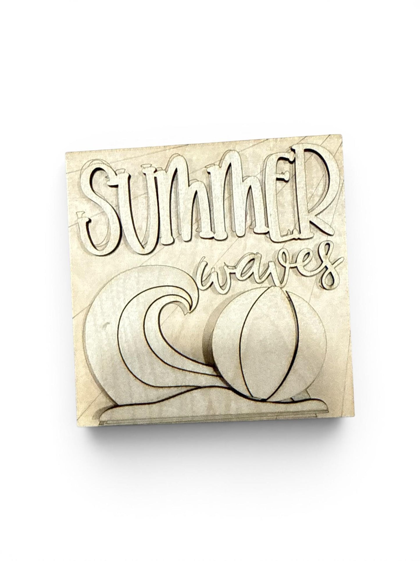 DIY Summer Beach Waves, Ladder Inserts DIY, 4.25" Squares for inserts, Leaning ladder inserts, Beach, Sunshine, Flip Flops