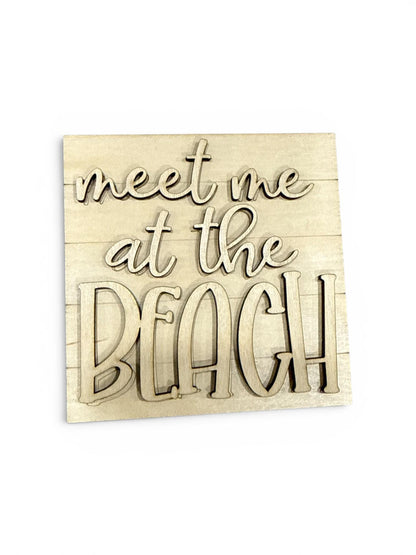 DIY Summer Beach Waves, Ladder Inserts DIY, 4.25" Squares for inserts, Leaning ladder inserts, Beach, Sunshine, Flip Flops