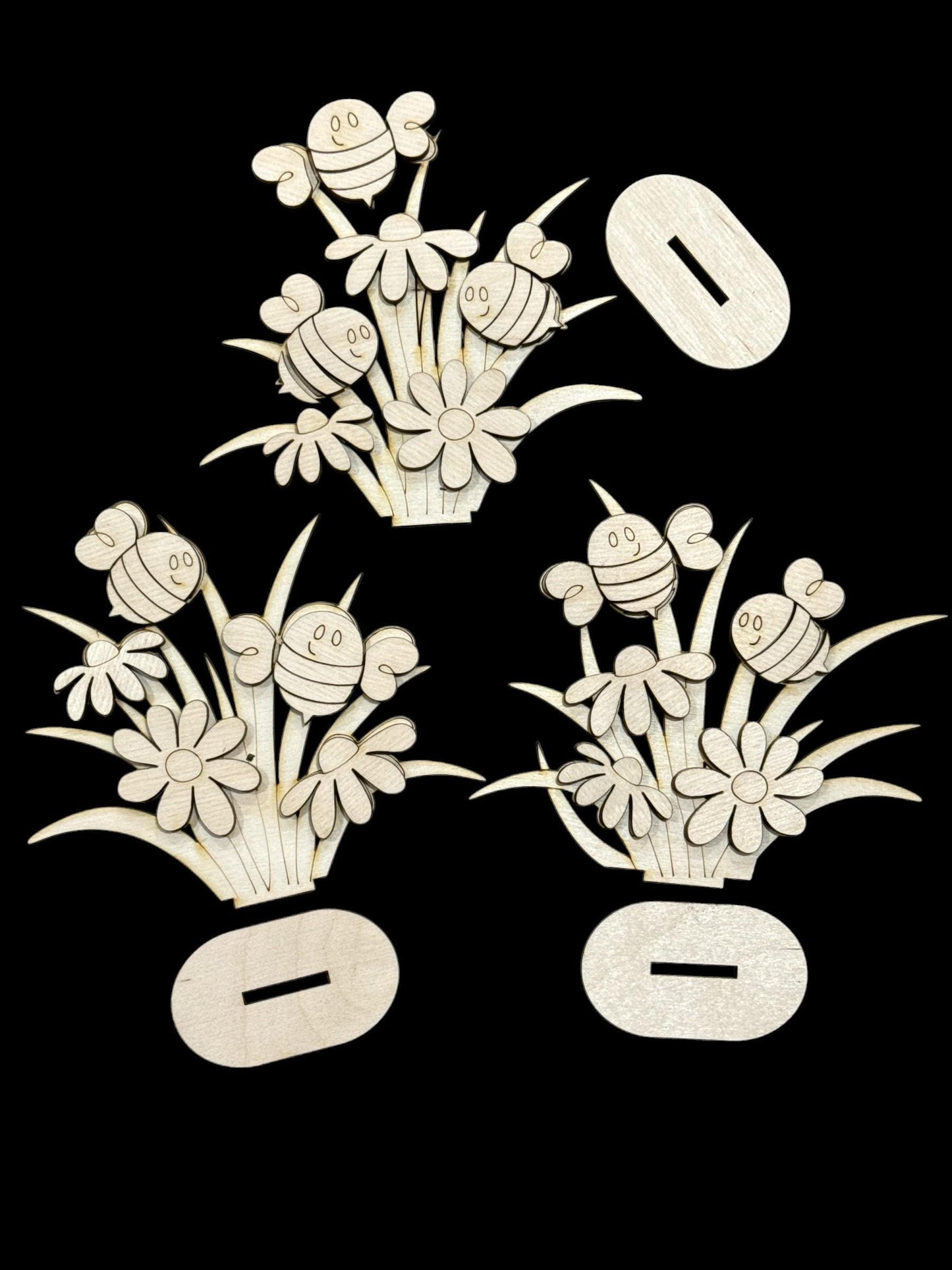 DIY Standing Bees, Standing Bees with Daisies, Daisy Bee Blanks, Bee Blanks, Bee and Daisy Tiered Tray Pieces, Choose Bee, Singles