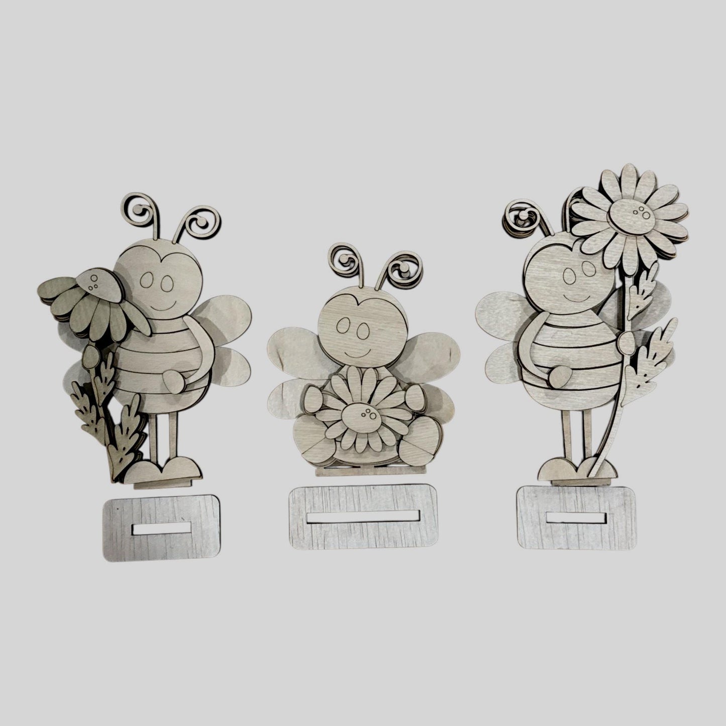 DIY Standing Bees, Standing Bees with Daisies, Daisy Bee Blanks, Bee Blanks, Bee and Daisy Tiered Tray Pieces, Choose Bee, Singles