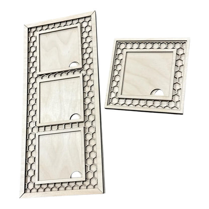 DIY Chicken Wire Frames for Square Frames, Wood Framed Sign, Mantel Deco, Home Decor, Shelf Sitter, Frames Interchangeable 4.25" Squares