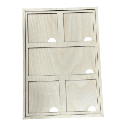 DIY Tall Rectangle is for Square Frames, Wood Framed Sign, Mantel Deco, Home Decor, Shelf Sitter, Frames Interchangeable 4.25" Squares