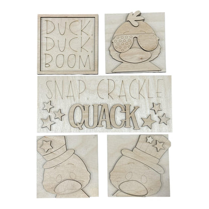 DIY Duck 4th of July Ladder Inserts, Ladder Inserts DIY, 4.25" Squares for inserts, Leaning ladder inserts, Duck, 4th of July