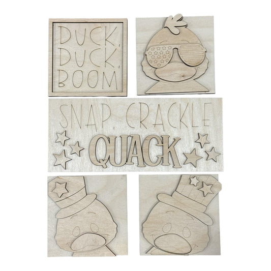 DIY Duck 4th of July Ladder Inserts, Ladder Inserts DIY, 4.25" Squares for inserts, Leaning ladder inserts, Duck, 4th of July