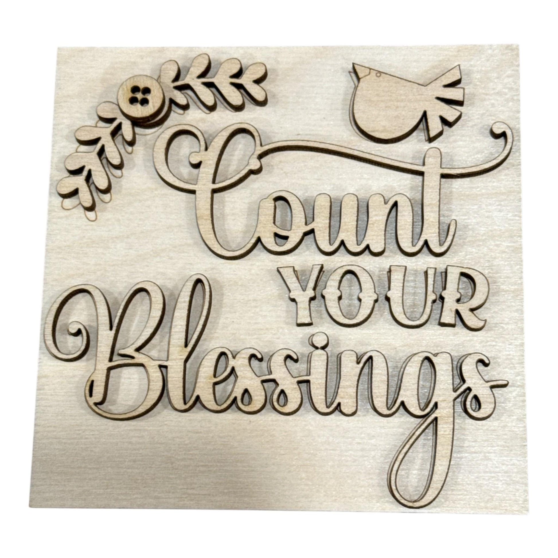 DIY Primitive Squares, DIY Ladder Inserts, Count Your Blessings, Ladder Inserts Craft, Paint Your Own, Home, Gather Squares, 4.25"