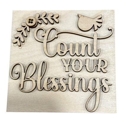 DIY Primitive Squares, DIY Ladder Inserts, Count Your Blessings, Ladder Inserts Craft, Paint Your Own, Home, Gather Squares, 4.25"