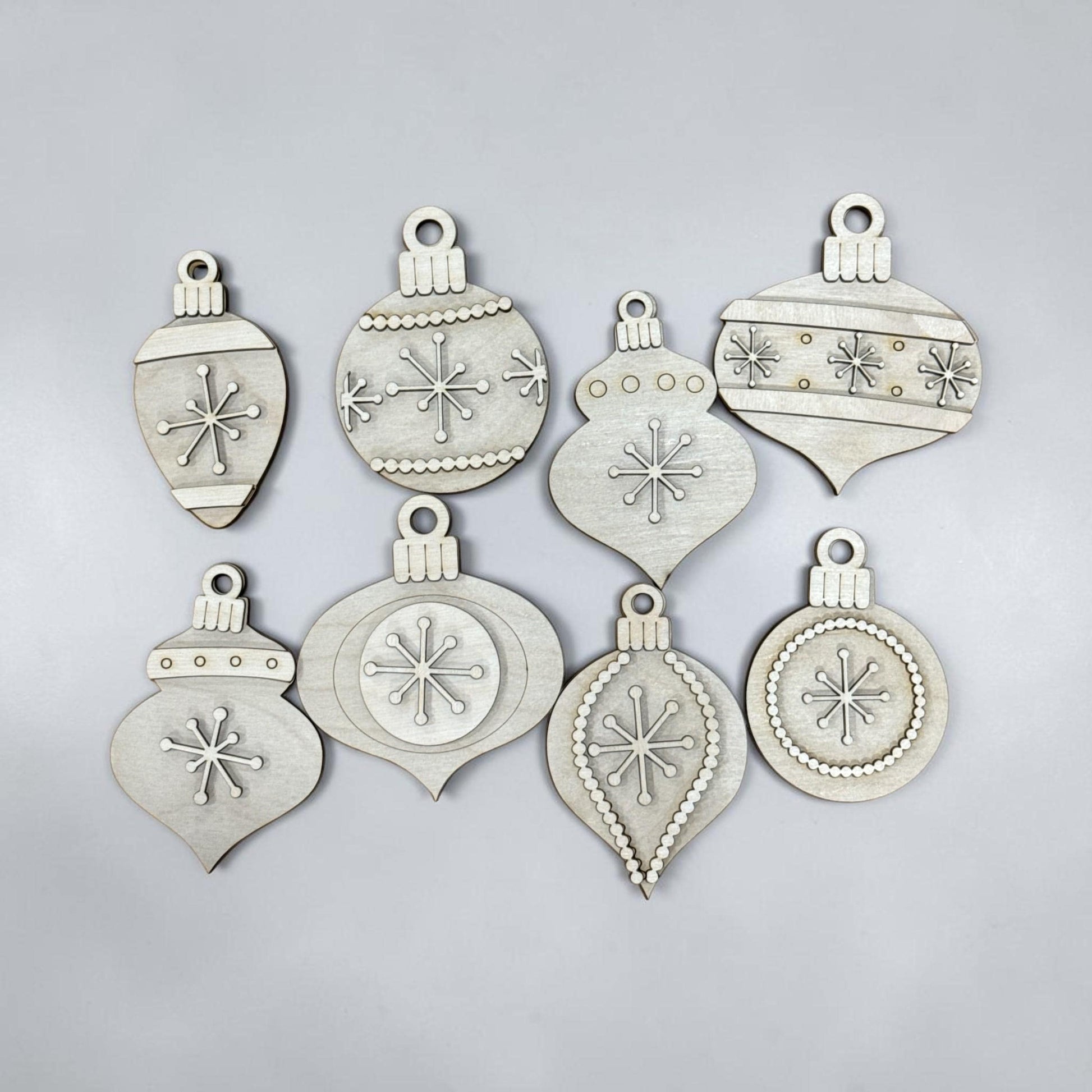 DIY Retro Whimsical Ornaments, Unfinished Ornaments, Christmas Balls, Set of Ornaments