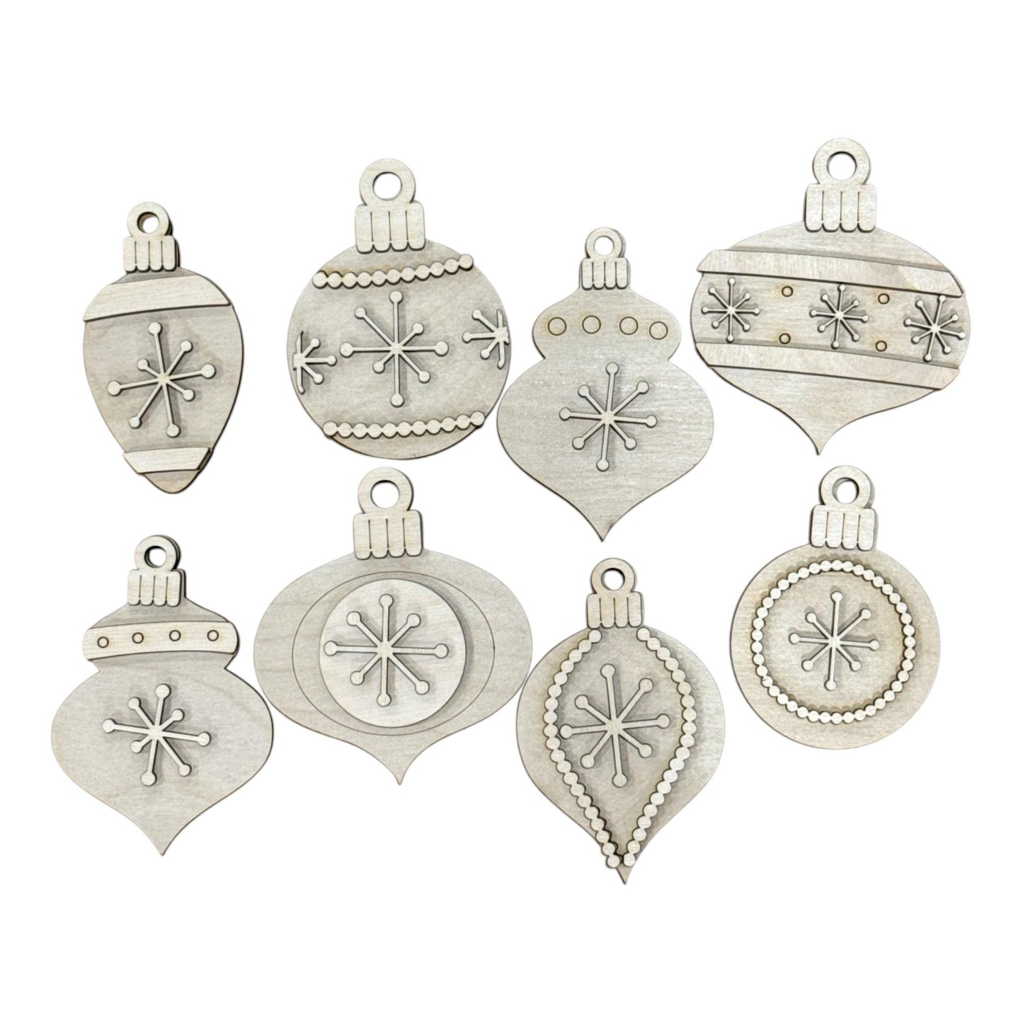 DIY Retro Whimsical Ornaments, Unfinished Ornaments, Christmas Balls, Set of Ornaments