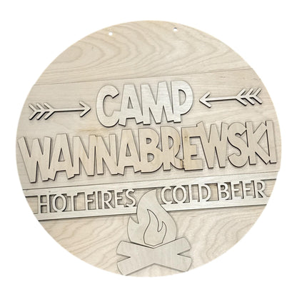 DIY Campbrewski Door hanger, Unfinished Wooden Sign: Unfinished, Campbrewski hanger, Paint Party, Fundraising, Fun porch door hanger