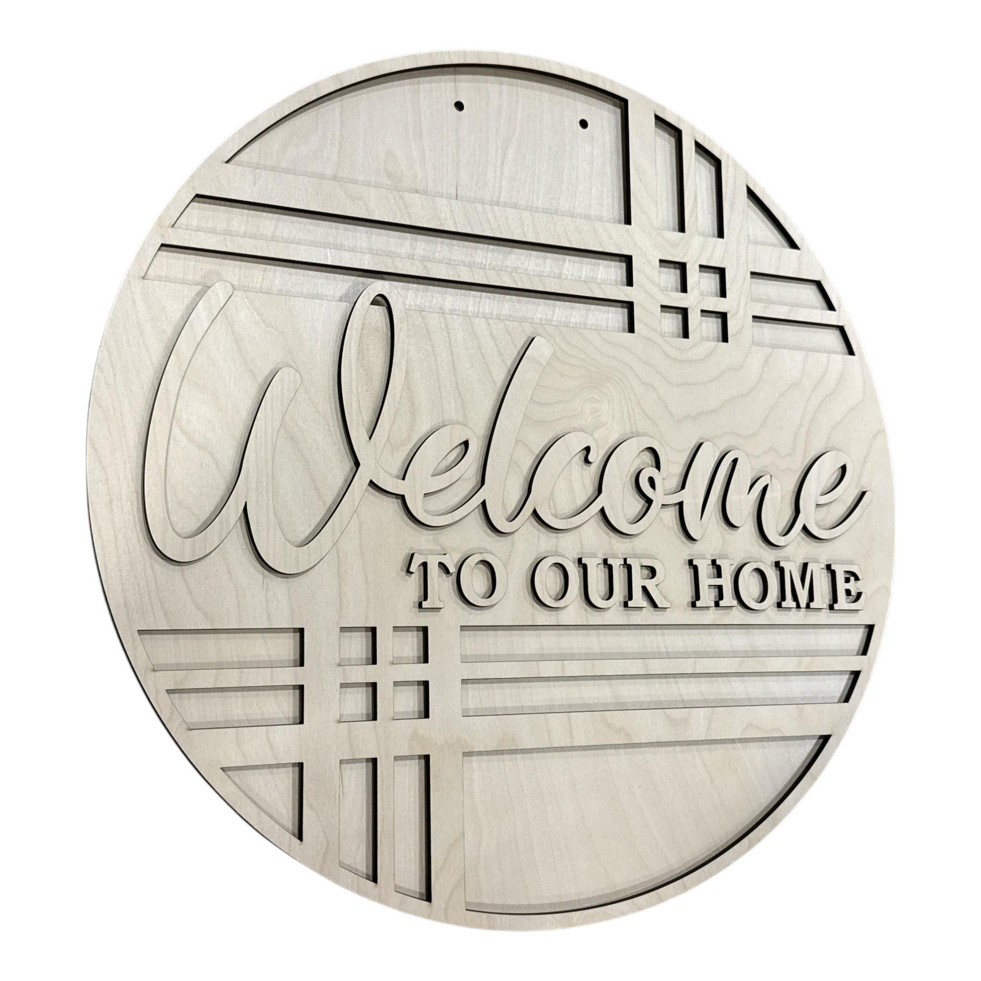 DIY Welcome to our Home Geometric Pattern Door Hanger, Unfinished Door Hanger: DIY Door Hanger, Welcome Door hanger