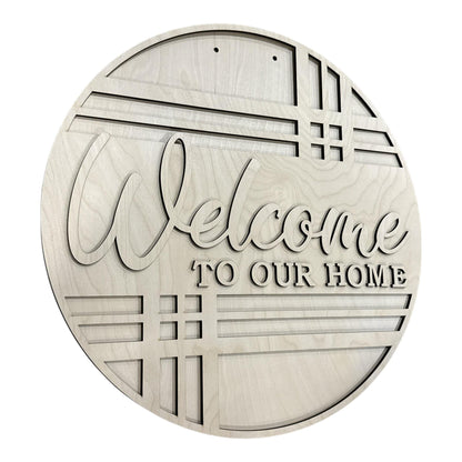 DIY Welcome to our Home Geometric Pattern Door Hanger, Unfinished Door Hanger: DIY Door Hanger, Welcome Door hanger