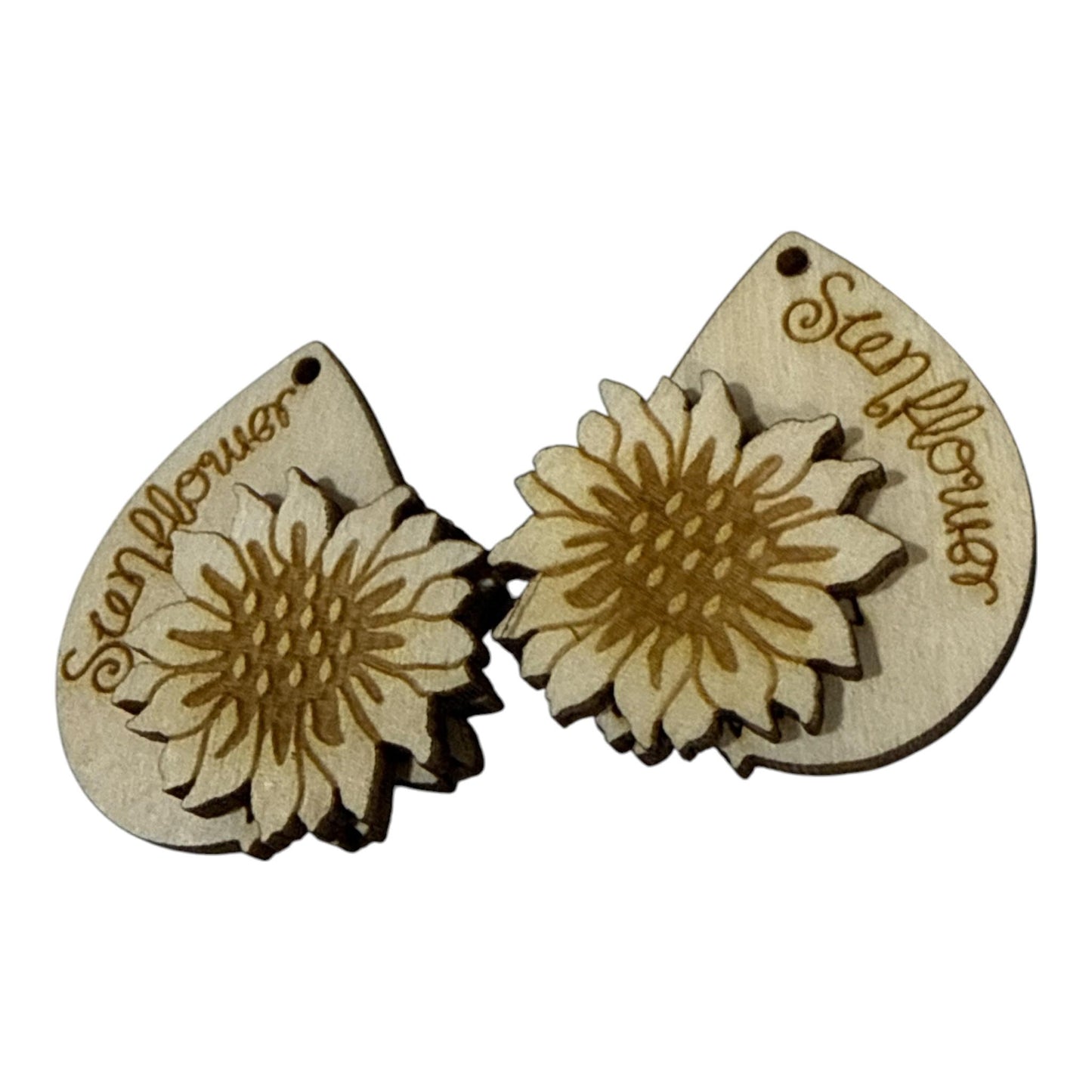 DIY Sunflower Earrings: Unfinished Wood Sunflower Earrings, Large Sunflower Earrings