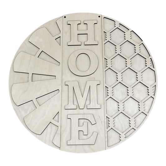 DIY Home with Chicken Wire and Windmill Door Hanger: Windmill, Unfinished, Home Sign, Chicken Wire