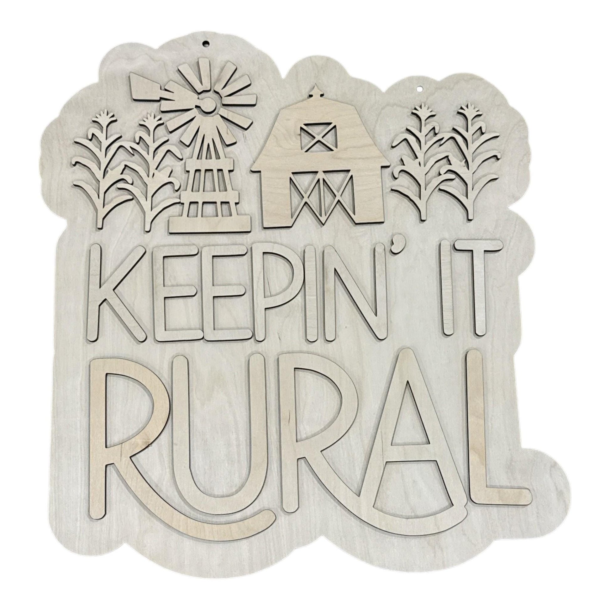 DIY Keepin' it Rural Door Hanger: Farm Life, Unfinished, Home Sign, Rural Door Hanger