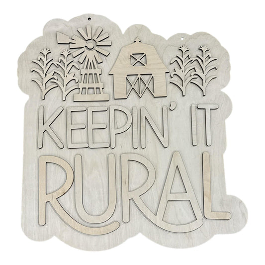 DIY Keepin' it Rural Door Hanger: Farm Life, Unfinished, Home Sign, Rural Door Hanger