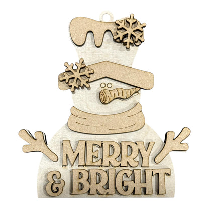 DIY Snowman Ornaments, Merry Christmas Ornaments, Snow Snowman Ornaments, DIY, Unfinished Ornaments