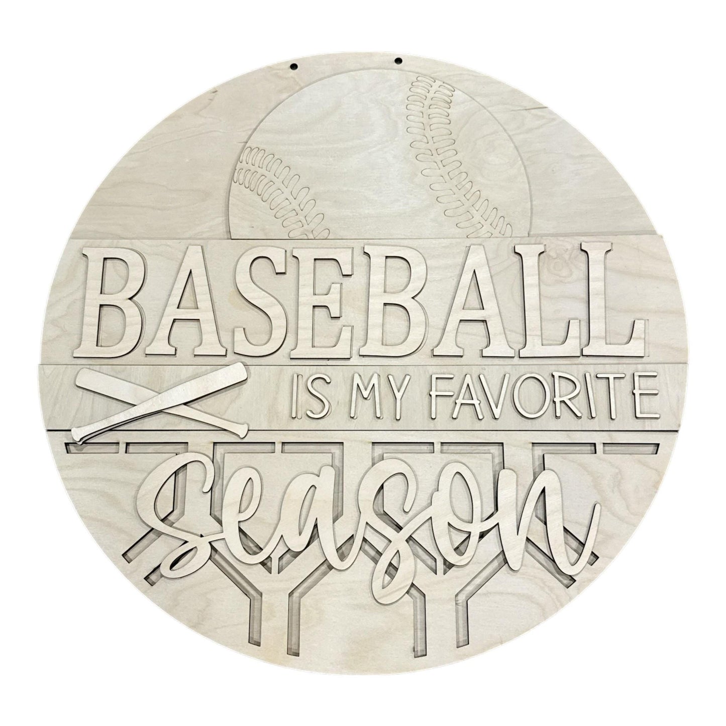 DIY Baseball is my favorite Season Door hanger, Unfinished Wooden Door Hanger: Unfinished, Baseball Season, Paint Party
