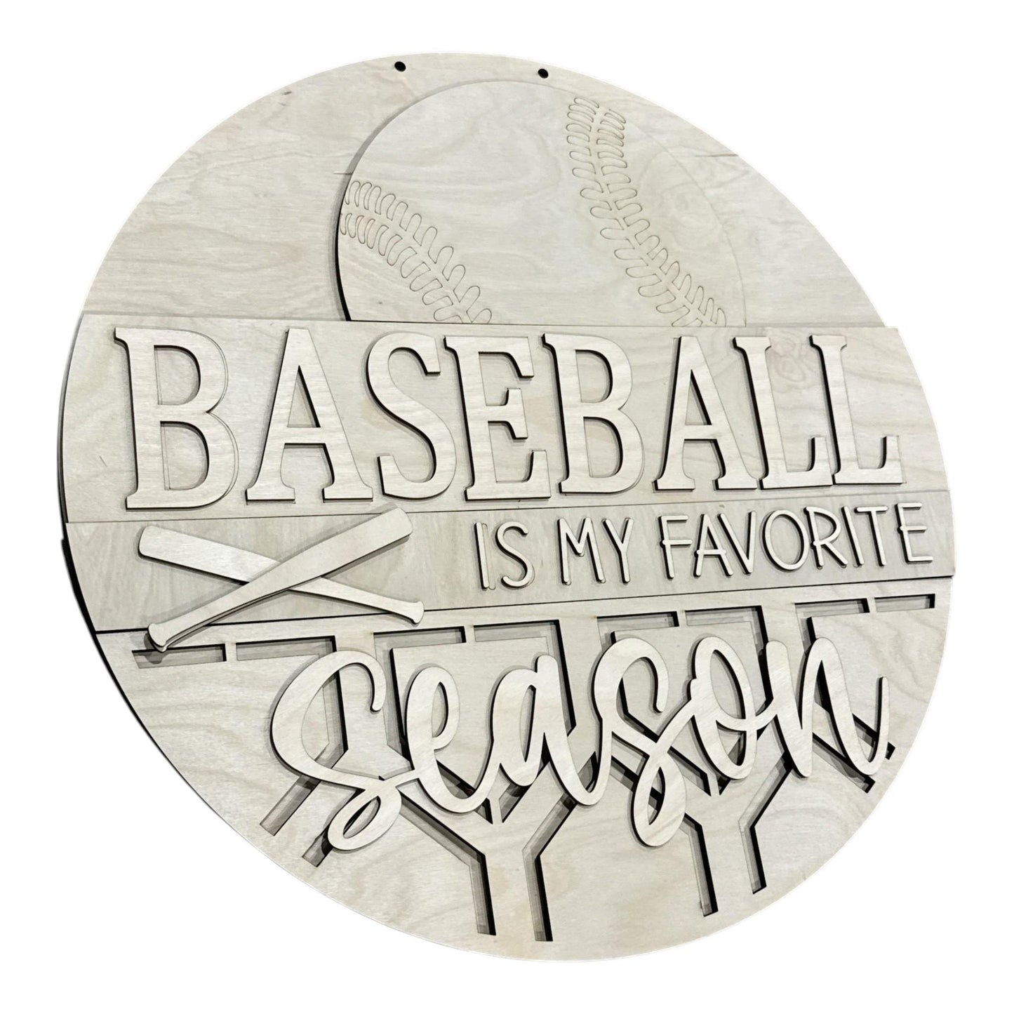 DIY Baseball is my favorite Season Door hanger, Unfinished Wooden Door Hanger: Unfinished, Baseball Season, Paint Party