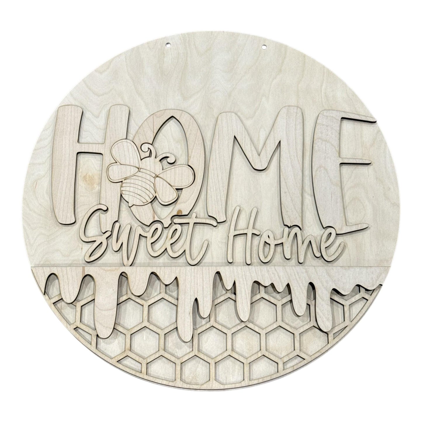 DIY Home Sweet Home with Bee Door Hanger, Unfinished Door Hanger: DIY Door Hanger, Bee Door hanger