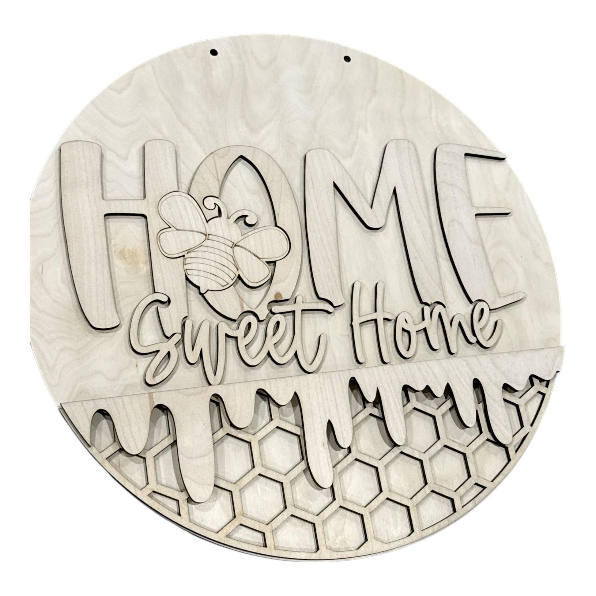 DIY Home Sweet Home with Bee Door Hanger, Unfinished Door Hanger: DIY Door Hanger, Bee Door hanger