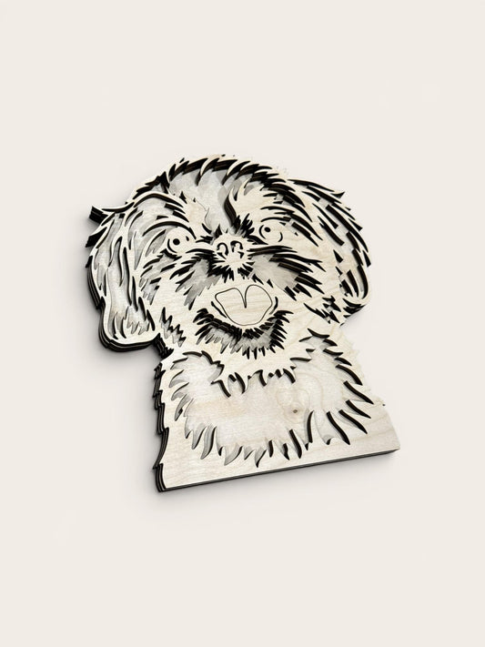 DIY 3D Shih Tzu Dog Multi Layered, Unfinished 3D Shelf Sitter, Wood DIY