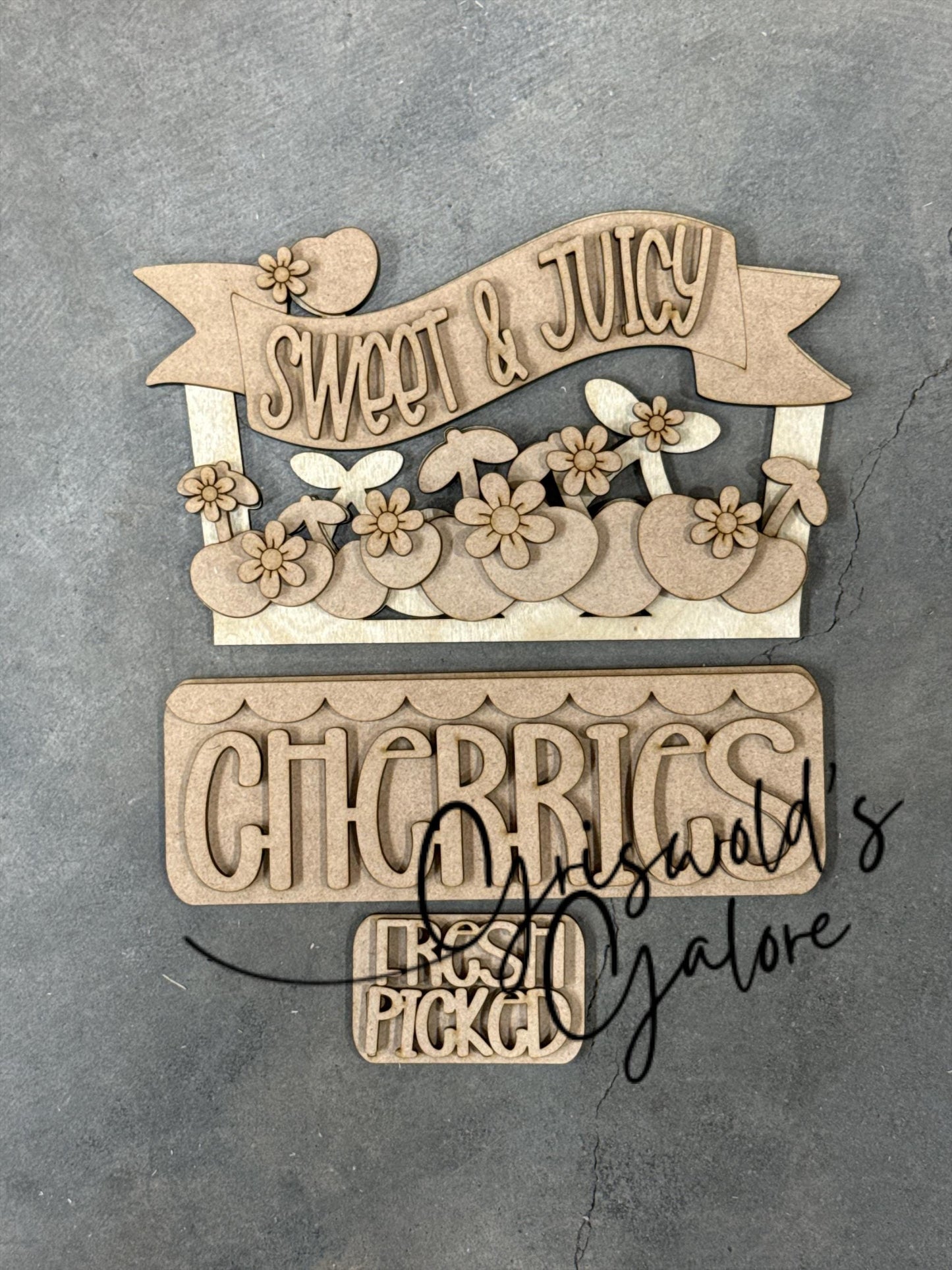 DIY Fresh Picked Cherries Truck Insert: Summertime Cherries, Decor Kit, Interchangeable Insert, Cherry Interchangeable