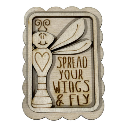 DIY Spread your wings & Fly Magnet, Spread your wings Magnet Unfinished, Everyday Fridge Magnets DIY, Unfinished