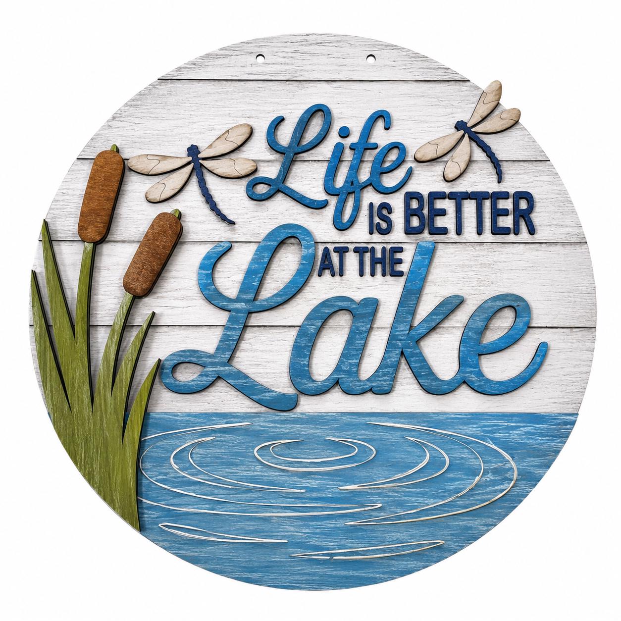 DIY Life is better at the Lake Door hanger, Unfinished Wooden Door Hanger: Unfinished, Summer