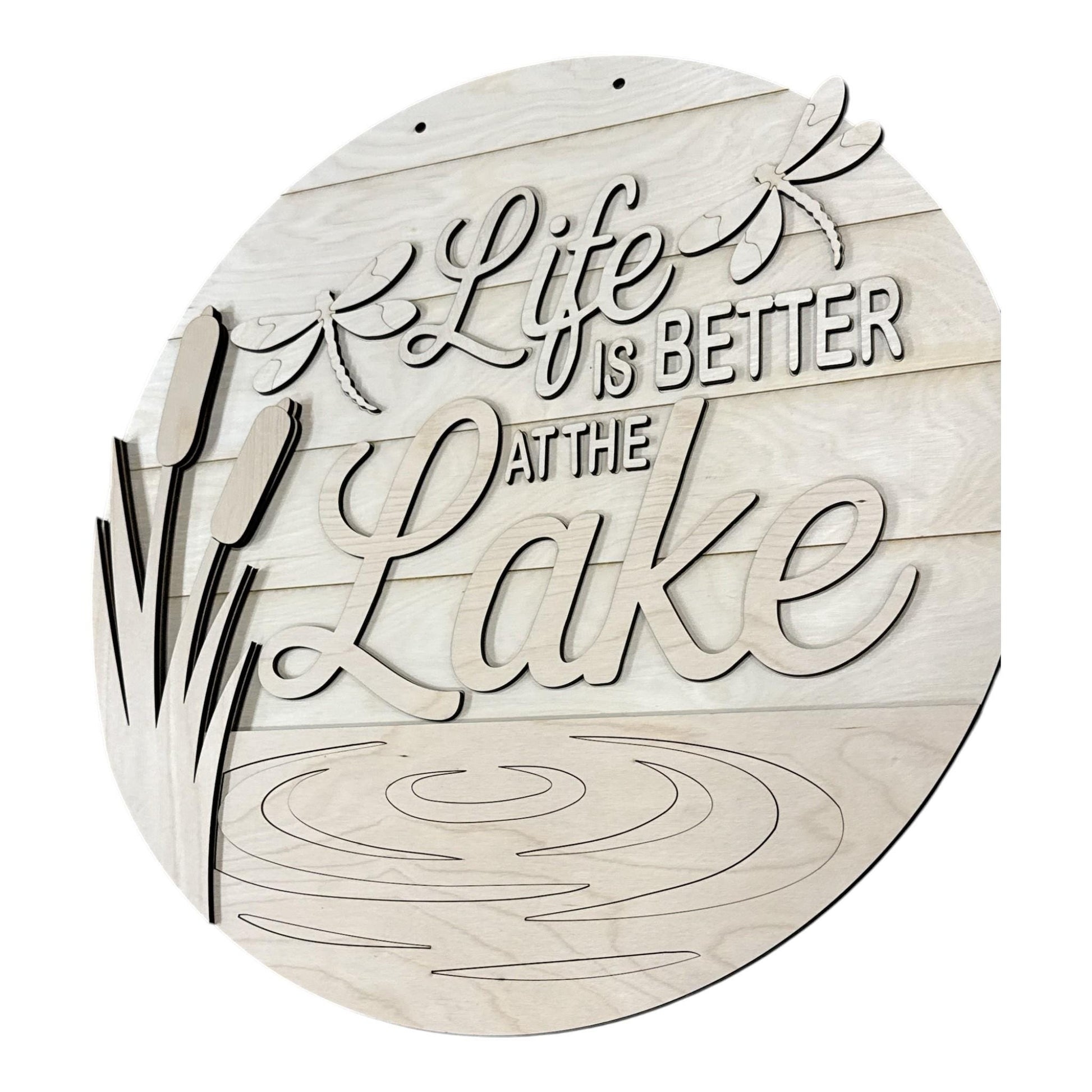 DIY Life is better at the Lake Door hanger, Unfinished Wooden Door Hanger: Unfinished, Summer
