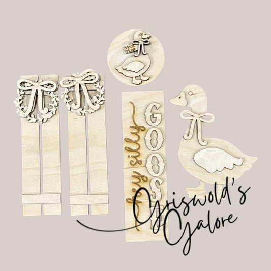 DIY Hey Silly Goose Barn Door Interchangeable, Insert for Barn Door Decor, Unfinished Insert, Goose