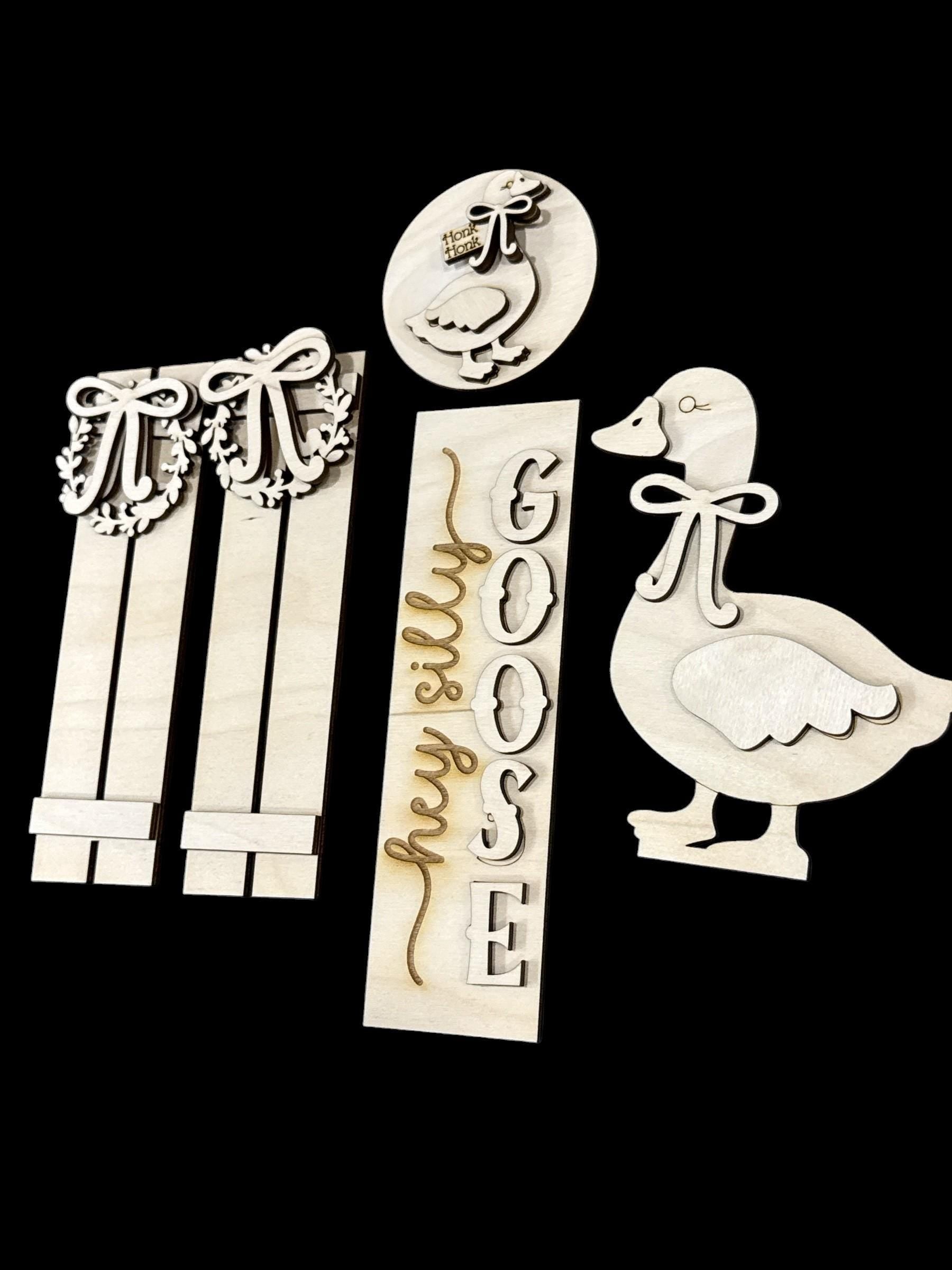DIY Hey Silly Goose Barn Door Interchangeable, Insert for Barn Door Decor, Unfinished Insert, Goose