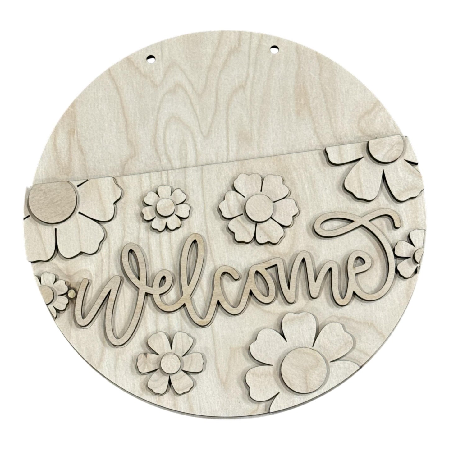 DIY Welcome Large Flower Daisies Door Hanger, Unfinished Daisy, Spring Door hanger Unfinished, Daisies DIY Door Hanger