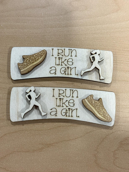 DIY Runner Claw Clip, I Run Like a Girl Claw Clip, Unfinished Claw, Running is therapy