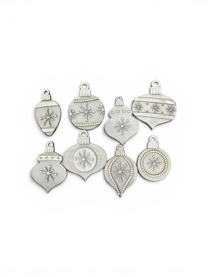 DIY Retro Whimsical Ornaments, Unfinished Ornaments, Christmas Balls, Set of Ornaments