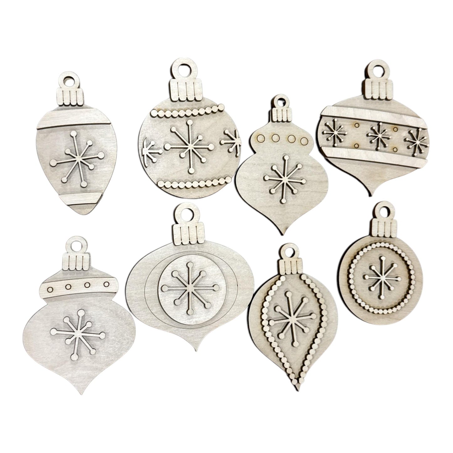 DIY Retro Whimsical Ornaments, Unfinished Ornaments, Christmas Balls, Set of Ornaments