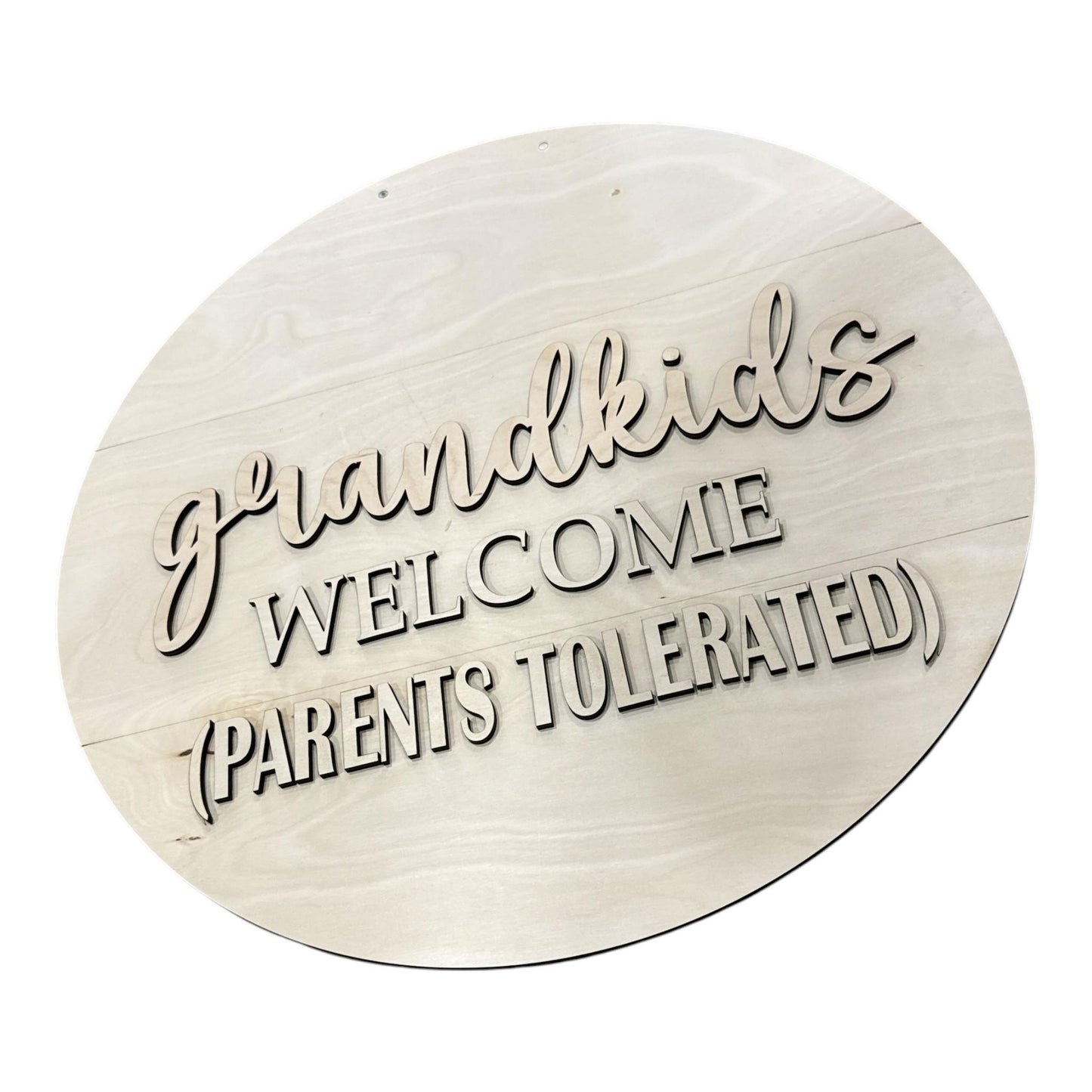 DIY Grandkids Welcome Parents Tolerated Door Hanger, Unfinished Welcome Door Hanger, DIY Paint Project
