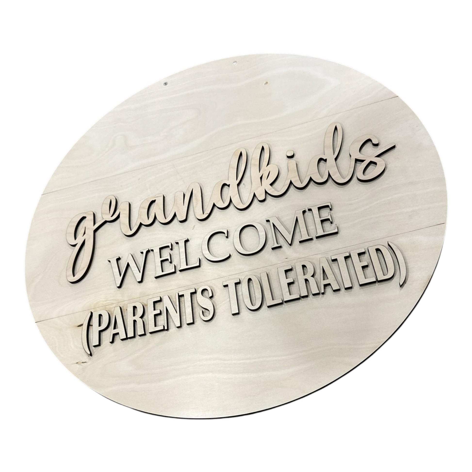 DIY Grandkids Welcome Parents Tolerated Door Hanger, Unfinished Welcome Door Hanger, DIY Paint Project