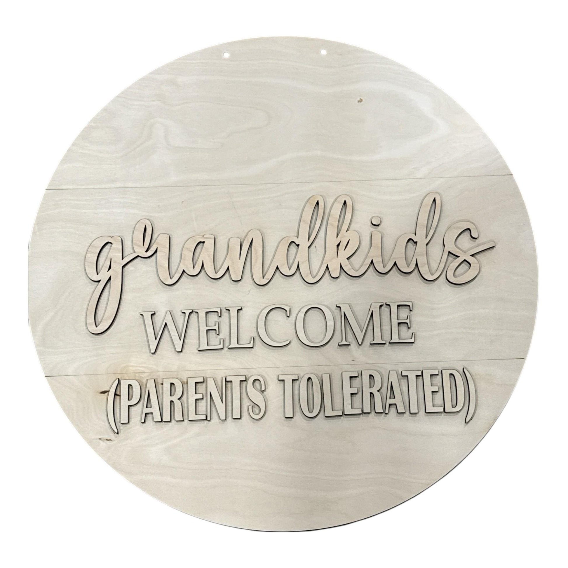 DIY Grandkids Welcome Parents Tolerated Door Hanger, Unfinished Welcome Door Hanger, DIY Paint Project